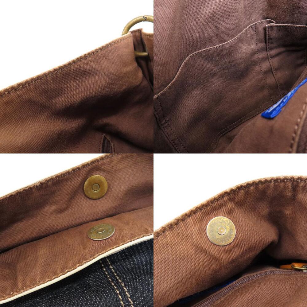 Burberry Blue Label One Shoulder Hobo Bag Leather Denim - Picture 7 of 11